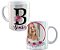 Caneca inicial com qualquer nome+foto personalizado floral - Imagem 1