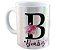 Caneca inicial com qualquer nome+foto personalizado floral - Imagem 2