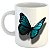 Caneca borboleta azul presente animais butterfly - Imagem 1