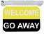 Capacho bem vindo vá embora welcome go away tapete pra porta - Imagem 1