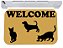 Capacho welcome animais cachorro gato pet lover tapete 40x60 - Imagem 1