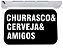 Capacho churrasco e cerveja e amigos tapete para porta 40x60 - Imagem 1