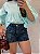 Short Jeans Vintage c/ Recortes - Imagem 1
