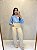 Calca Jeans Wide Leg Bege - Imagem 1