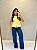 Calca Wide Leg Jeans Listrado - Imagem 2