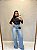 Calca Wide Leg Jeans Cos Transpassado - Imagem 1