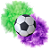 Bola Futebol para Chá Revelação (tema tradicional) 2 Cores: Lilás e Verde - Imagem 1