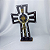 Crucifixo de mesa ou parede em MDF com imagem de Jesus e pedrarias decorativas – 28 cm - Imagem 1