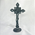 Crucifixo metal de mesa prata/bronze 17 cm - Imagem 3