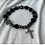 Pulseira de Miçangas Pretas com Medalha de São Bento e Crucifixo - Imagem 2