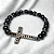 Pulseira de Miçanga Hematita com Pingente de Cruz com Detalhes - Imagem 2