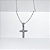 Colar de Aço Inox Prata com Pingente de Cruz Cravejada - Imagem 2