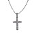 Colar de Aço Inox Prata com Pingente de Cruz Cravejada - Imagem 1