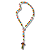 Terço Colorido Infantil com Medalhas de Santos e Crucifixo Ilustrado - 38cm - Imagem 1