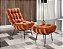Poltrona Costela com Puff Coral Vivaro Decor Suede Terracota - Imagem 1