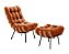 Poltrona Costela com Puff Coral Vivaro Decor Suede Terracota - Imagem 2