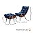 Poltrona Costela com Puff Coral Vivaro Decor Suede Azul - Imagem 2
