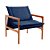 Poltronas Decorativa Jasmim Vivaro Decor Suede Azul - Imagem 2