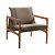 Poltronas Decorativa Jasmim Vivaro Decor Linho Marrom - Imagem 2