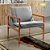 Poltronas Decorativa Jasmim Vivaro Decor Linho Cinza - Imagem 1