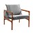 Poltronas Decorativa Jasmim Vivaro Decor Linho Cinza - Imagem 2