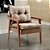 Poltronas Decorativa Pérola Vivaro Decor Linho Bege Dourado - Imagem 3