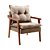 Poltronas Decorativa Pérola Vivaro Decor Linho Bege Dourado - Imagem 2