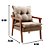 Poltronas Decorativa Pérola Vivaro Decor Linho Bege Dourado - Imagem 5