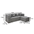 Sofá Modular 3 Lugares com Chaise Taiti Vivaro Decor Boucle Cinza - Imagem 2