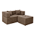 Sofá Modular 2 Lugares com Puff Taiti Vivaro Decor Boucle Marrom - Imagem 2