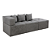 Sofá Modular 2 Lugares com Puff Taiti Vivaro Decor Boucle Cinza - Imagem 1