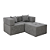 Sofá Modular 2 Lugares com Puff Taiti Vivaro Decor Boucle Cinza - Imagem 2