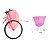 Cesta Bicicleta Aro 24 Rosa em Aço com Suporte e Haste - Imagem 2
