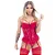Espartilho em Renda com Babadinho em Tule Macler Vermelho - Imagem 1