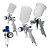 Pistola de Pintura Hvlp Pdr Pro530 Bico 1,3mm com Hvlp Mini Pro535 Bico 0,8mm, Hvlp Pro500 Bico 1,5mm e Filtro Regulador de Ar Pf4 - Imagem 1