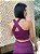 Conjunto Fitness Lilo top com zipper e shorts roxo - Imagem 2