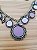 Conjunto Colar e Brinco Curto -Cor Lilas - Imagem 4