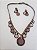 Conjunto Colar e Brinco Curto -Cor Lilas - Imagem 1
