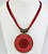 Colar curto , cordões e mandala com couro ecológico , cascalho e strass vermelho - Modelo Glória - Imagem 1