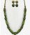 Conjunto 2 peças - colar médio e brinco - bolas e tubos - verde militar - Imagem 1