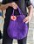 Bolsa de crochê na cor roxa  - fio Náutico - fundo redondo - Imagem 2