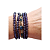 Pulseira com 5 voltas , cristais e strass na cor Azul Marinho - Imagem 1