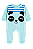 Macacão Algodão Pandinha Azul Xinenem - Imagem 1