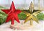 Estrela Para Arvore Natal Ponteira Dourado e Vermelho 20cm - Imagem 1
