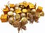 Kit 30 Enfeite Decorar Arvore Natal Modelo Sortido Dourado - Imagem 2