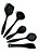 Kit 05 Pc Utensílios De Silicone Maciço Espátulas Colheres C - Imagem 1