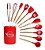 Kit 12 Utensílios Cozinha Silicone Maciço Com Cabo Madeira - Imagem 6
