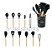 Kit 12 Utensílios Cozinha Silicone Maciço Com Cabo Madeira - Imagem 8