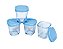 Potes de Vidro para Leite Materno e Papinha 4 UN Azul Clingo - Imagem 1