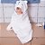 Toalha de Banho com Capuz Comfort Power Sec Urso Branco - Laço Bebê - Imagem 5